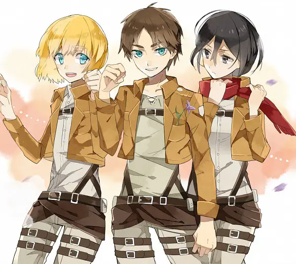 Persahabatan Armin dengan Eren dan Mikasa