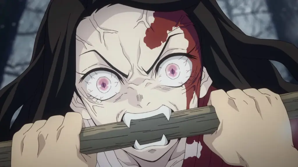 Tanjiro dan Nezuko dalam momen emosional di episode 8 Demon Slayer