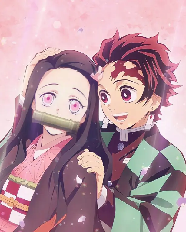 Gambar Tanjiro dan Nezuko Kamado, dua karakter utama dalam manga Kimetsu no Yaiba