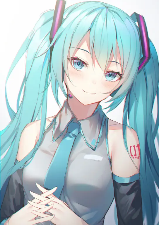 Gambar Hatsune Miku bergaya anime