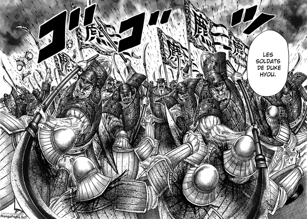 Adegan pertempuran dalam manga Kingdom