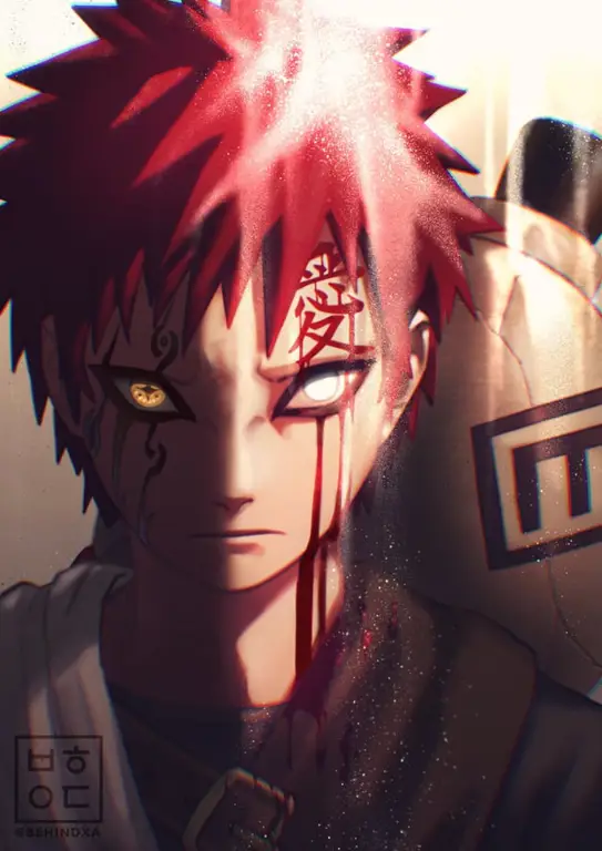 Gambar fan art anak Gaara dari penggemar Naruto