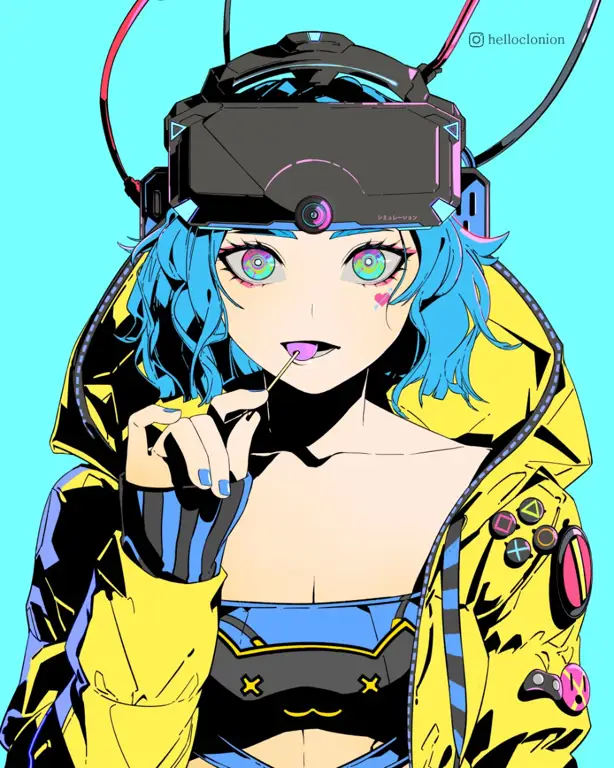 Ilustrasi anime bertema cyberpunk yang keren Gambar anime dengan style cyberpunk