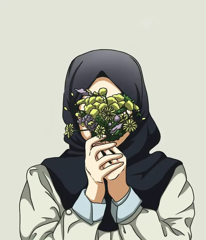 Gambar gadis anime berhijab