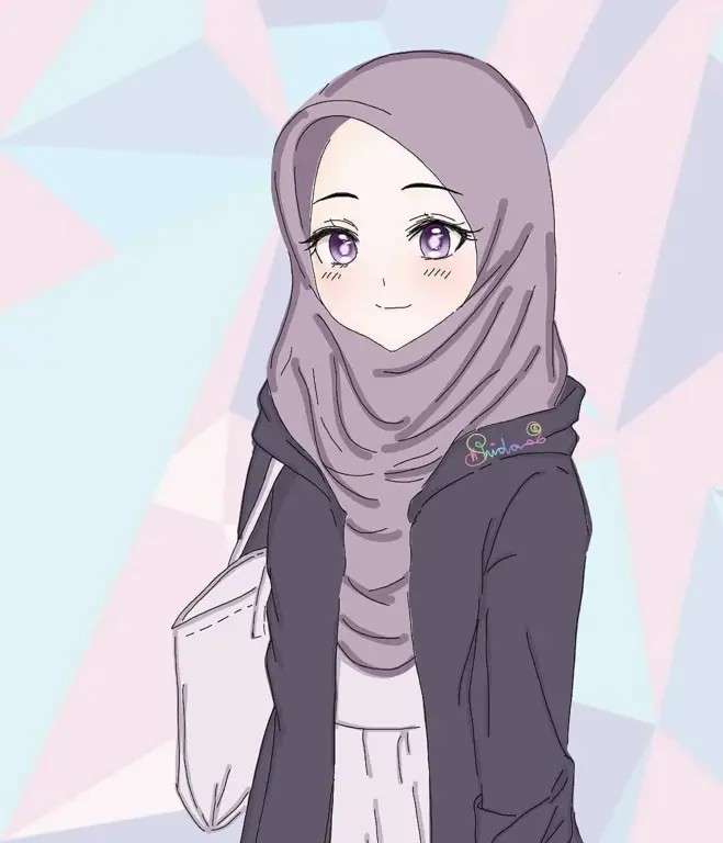 Gambar imut anime gadis berhijab