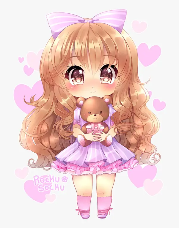 Gambar anime girl chibi yang lucu