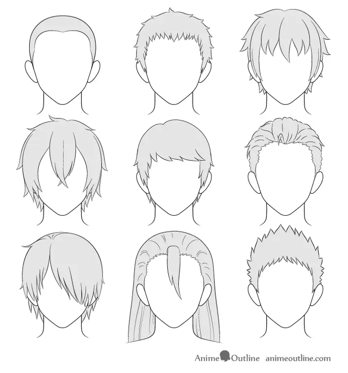 Gambar anime laki-laki dengan rambut berwarna-warni