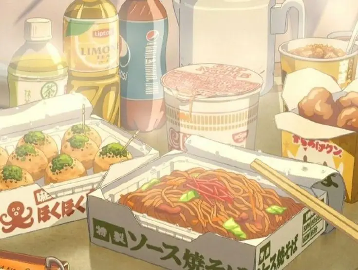 Ilustrasi makanan anime yang lezat