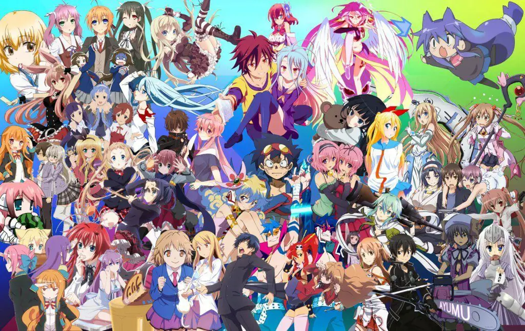 Ilustrasi berbagai karakter anime Berbagai karakter anime