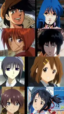Ilustrasi berbagai tipe karakter perempuan dalam anime Berbagai tipe karakter perempuan dalam anime