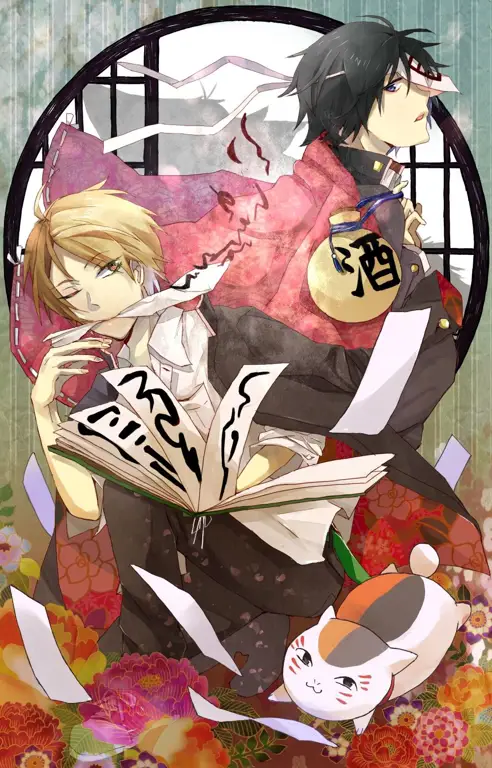 Panel-panel manga Natsume Yuujinchou yang menampilkan Natsume dan Madara