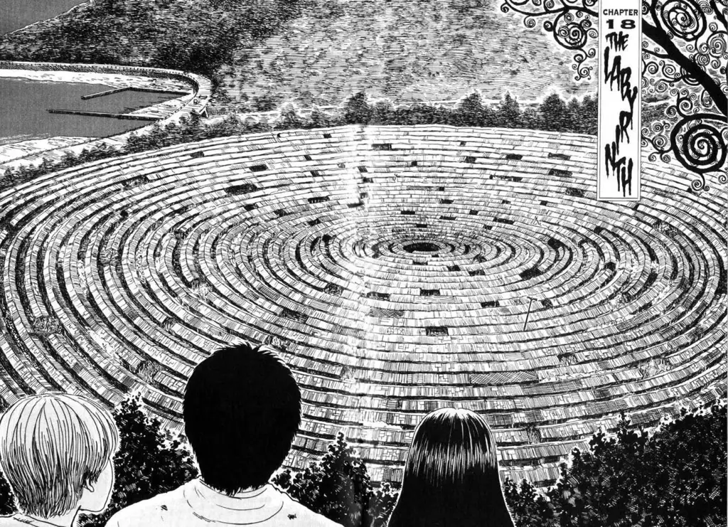 Gambar karya Junji Ito dari manga Uzumaki