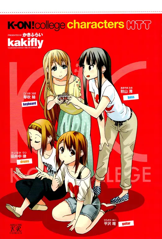 Contoh gaya menggambar manga K-On! yang khas