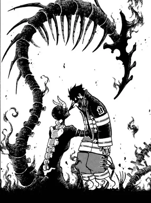 Panel-panel manga Fire Force yang detail dan menarik.