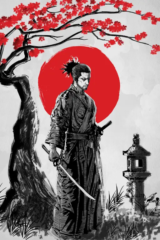 Ilustrasi Miyamoto Musashi dari Manga Vagabond