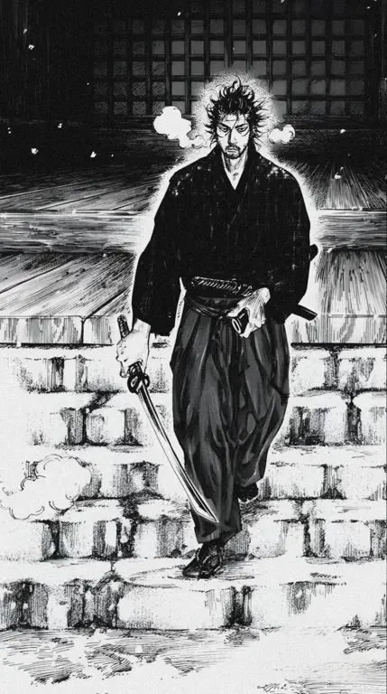 Ilustrasi Miyamoto Musashi dari Manga Vagabond