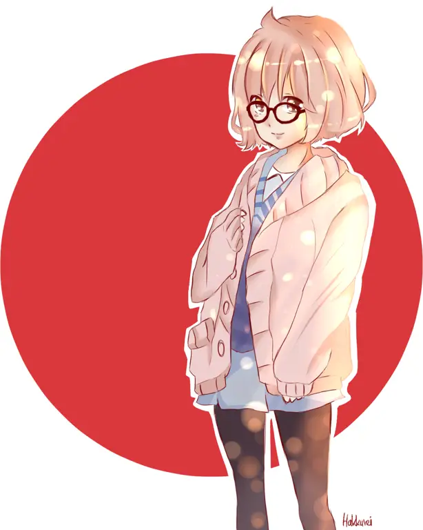 Gambar fanart Mirai Kuriyama, salah satu karakter utama dalam Kyokai no Kanata