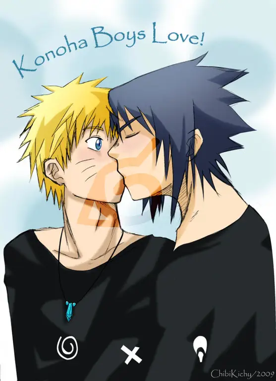 Gambar fanart Sasunaru romantis