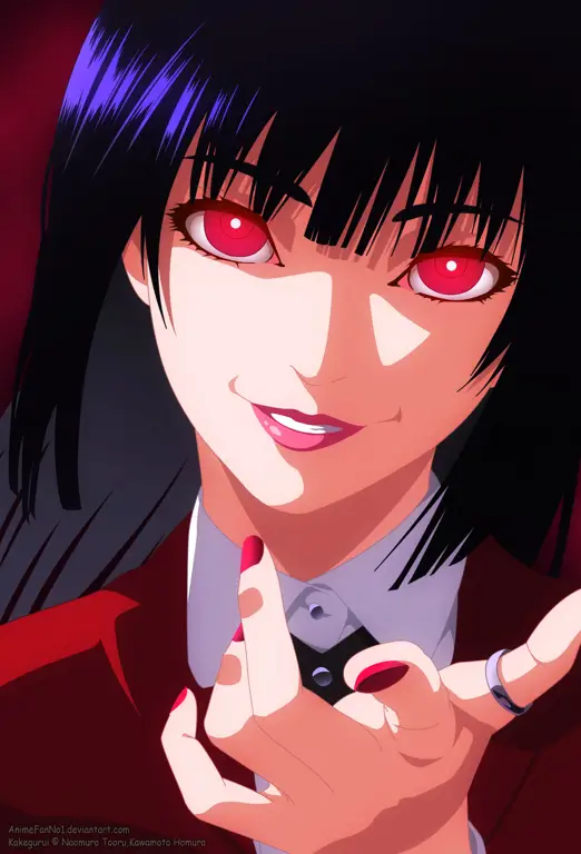 Gambar fanart Yumeko Jabami, karakter utama Kakegurui