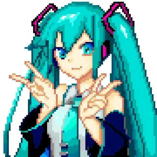 Gambar pixel art anime gadis imut