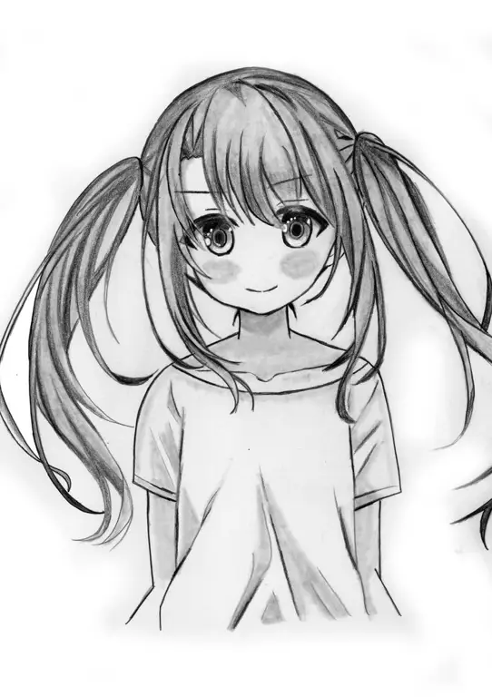 Gambar gadis anime simple