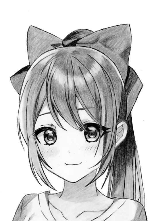 Ilustrasi gadis anime yang imut dan menggemaskan Gambar gadis anime yang lucu