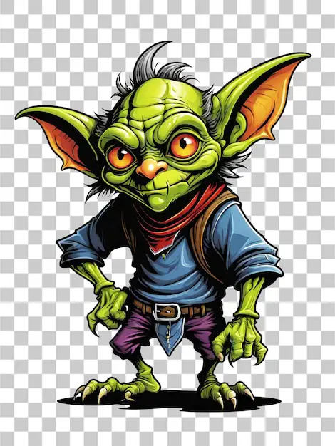 Ilustrasi goblin kartun yang lucu