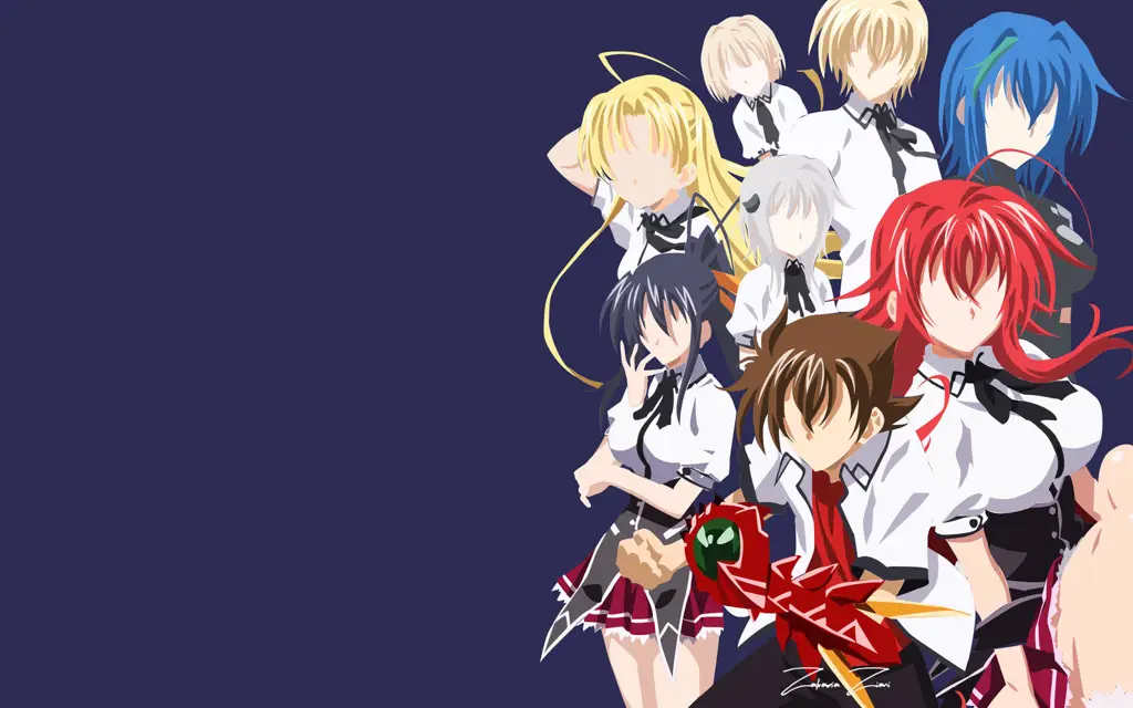 Grup karakter Highschool DxD dalam gaya Anoboy