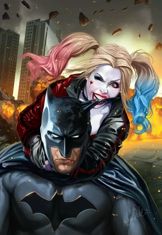 Gambar fanart Harley Quinn dan Joker