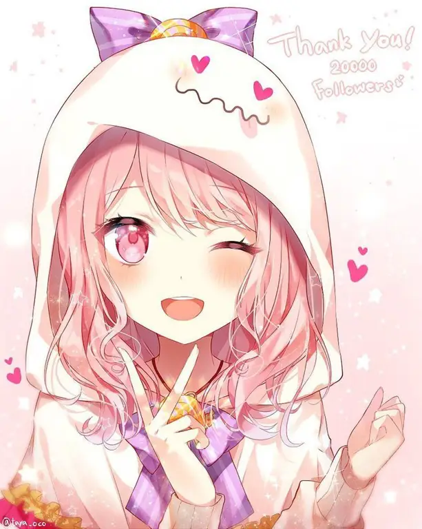 Gambar gadis anime imut bernama Himari