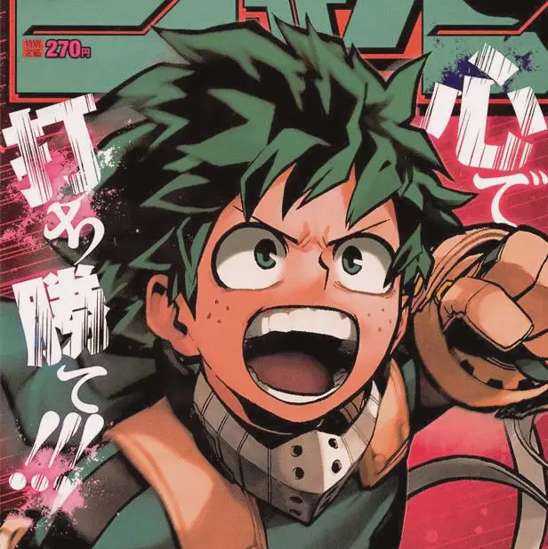 Ilustrasi Izuku Midoriya dalam manga