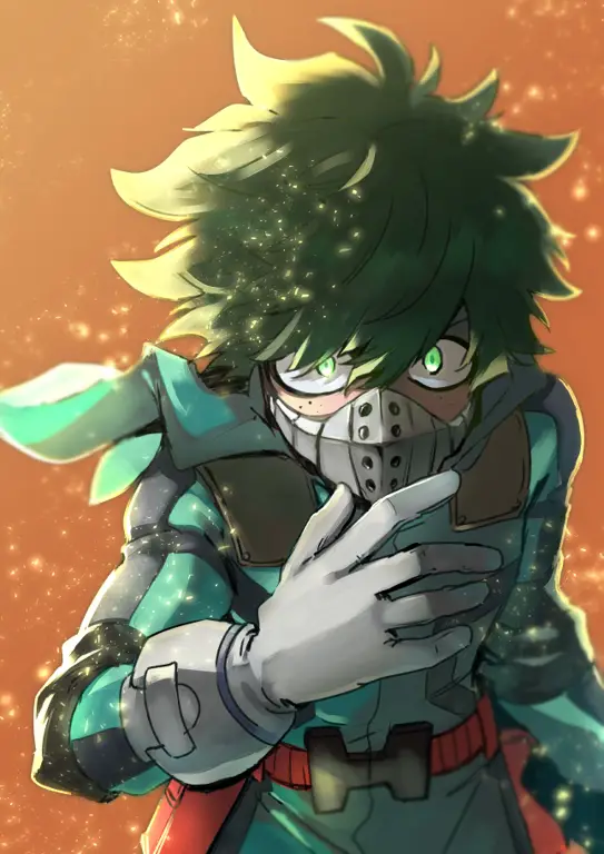 Ilustrasi Izuku Midoriya, tokoh utama My Hero Academia Gambar fanart Izuku Midoriya