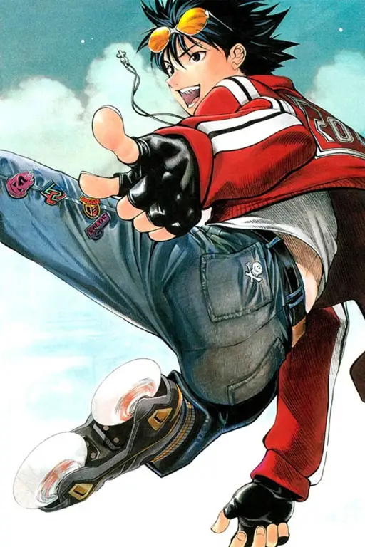 Ilustrasi karakter Air Gear dengan gaya anime yang khas