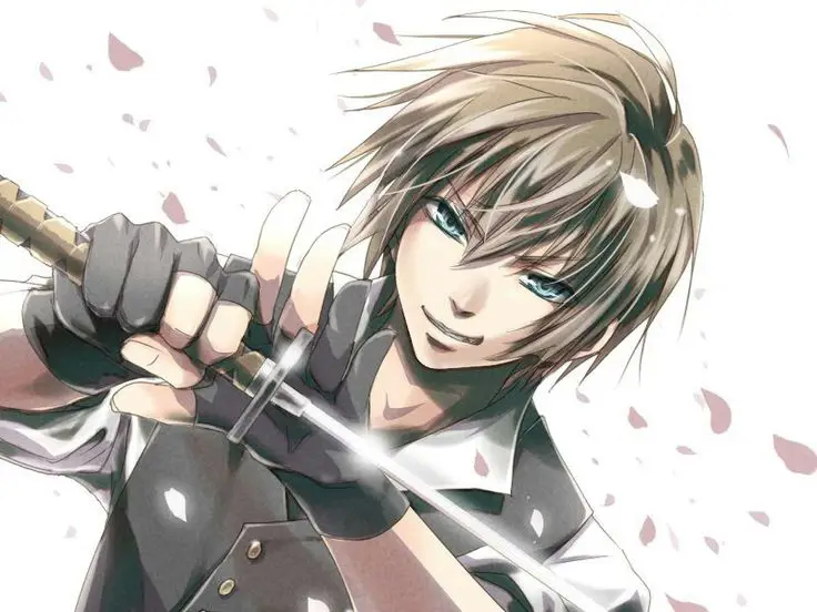 Foto anime laki-laki ganteng dengan katana