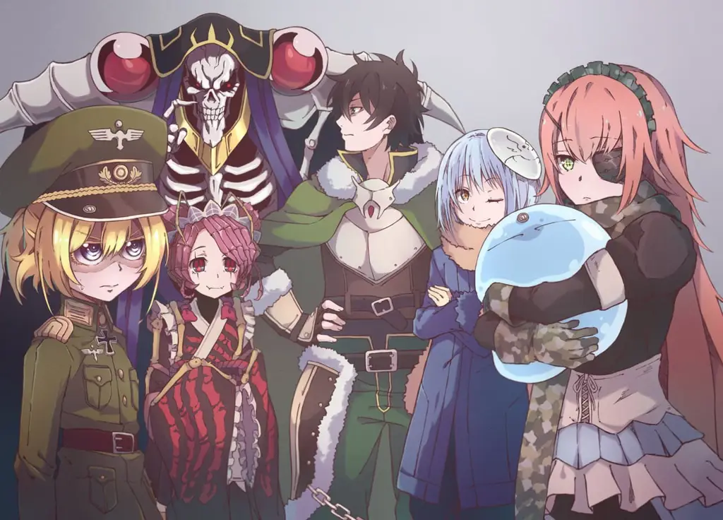 Ilustrasi karakter dalam cerita Isekai Karakter anime Isekai