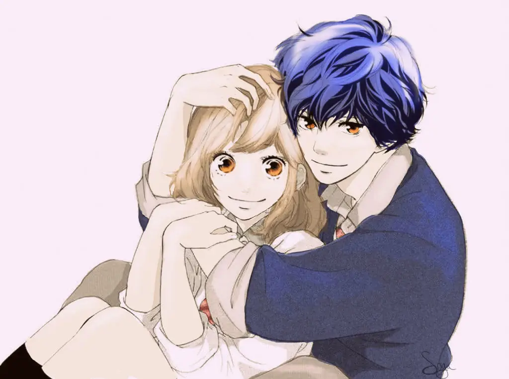 Ilustrasi karakter Blue Spring Ride