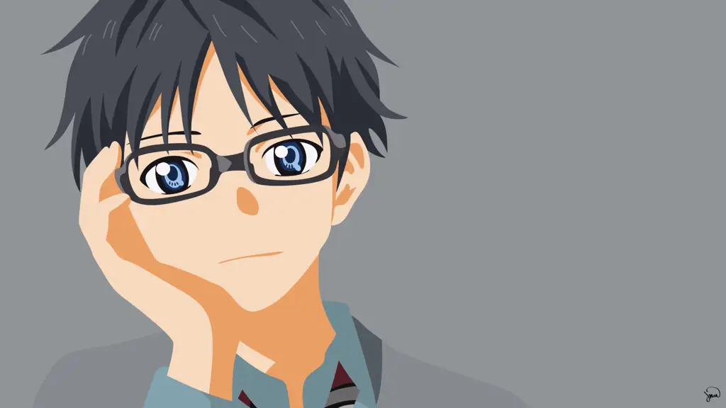 Ilustrasi karakter Kousei dan Kaori Gambar karakter-karakter dalam anime Shigatsu wa Kimi no Uso