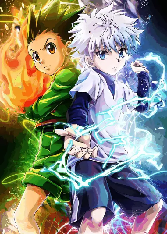 Ilustrasi karakter-karakter Hunter x Hunter dengan gaya anime