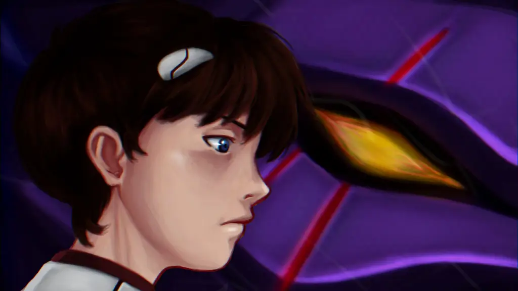 Ilustrasi karakter Shinji Ikari dalam Evangelion