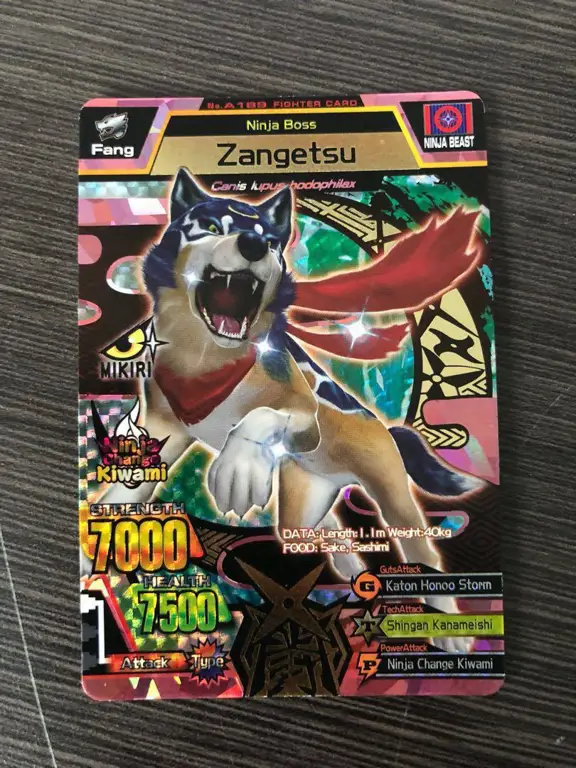 Gambar kartu Zangetsu dari game Animal Kaiser