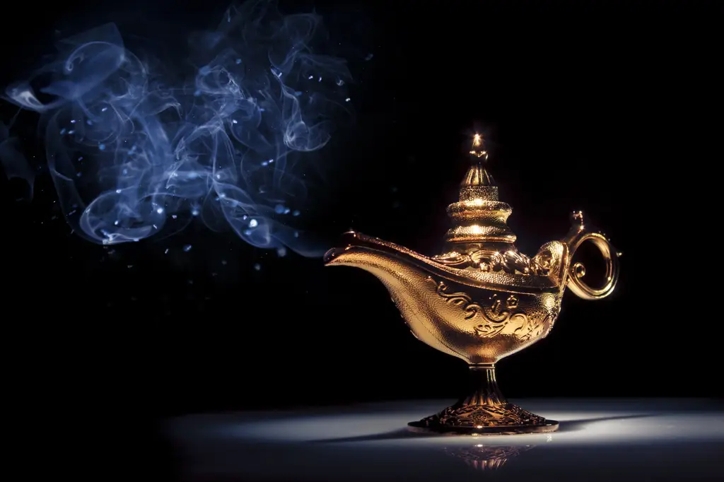 Gambar ilustrasi lampu ajaib aladdin