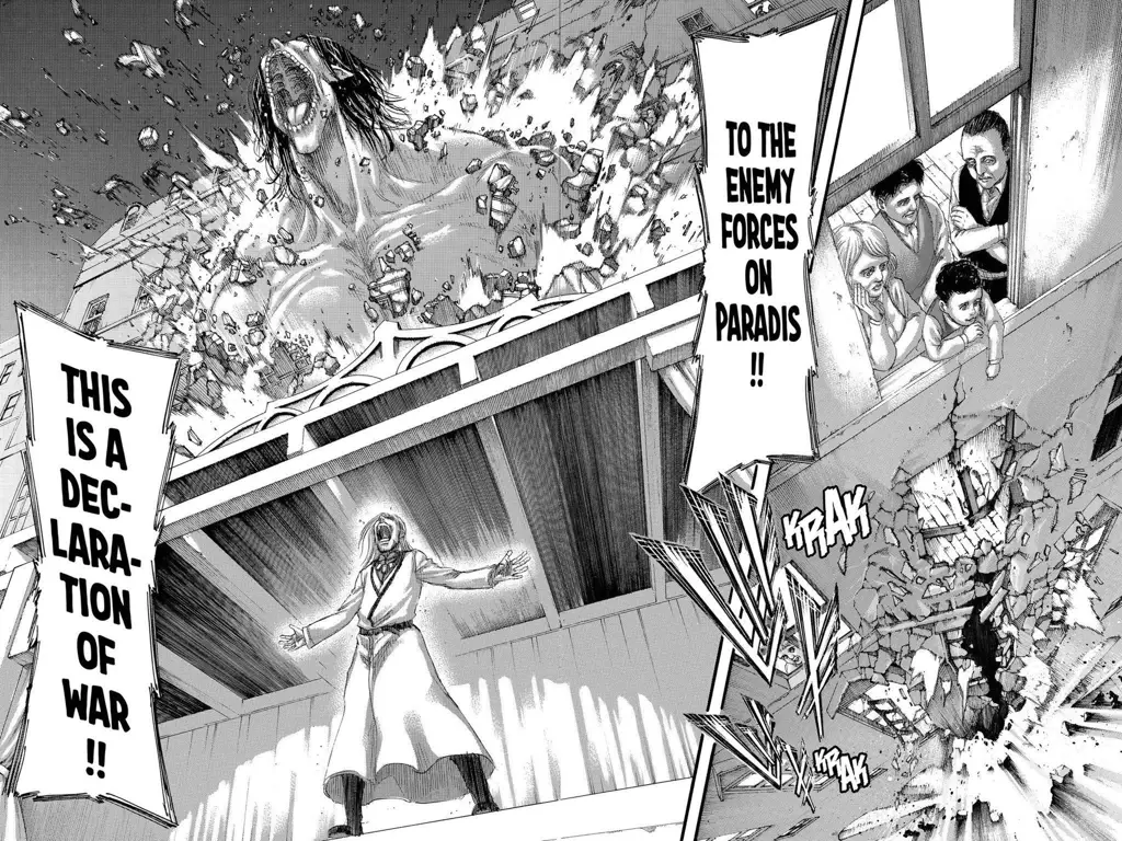 Panel manga Attack on Titan kehidupan sekolah