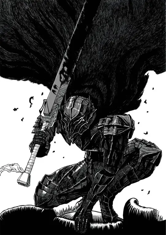 Ilustrasi Guts dari manga Berserk