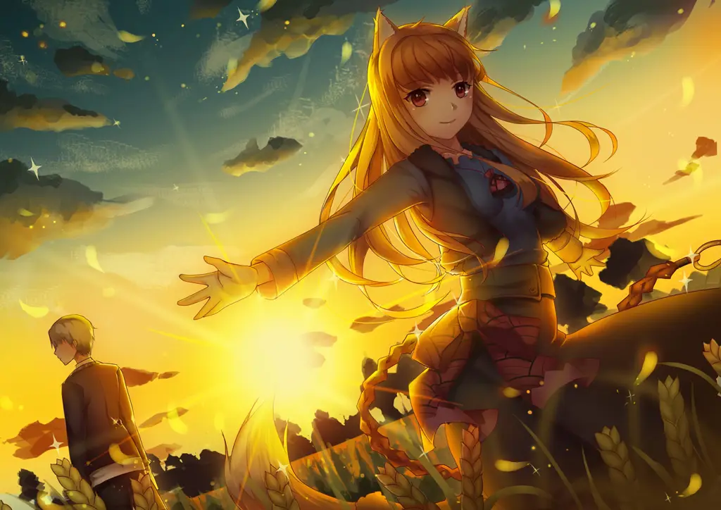 Gambar ilustrasi kunci dari anime Spice and Wolf