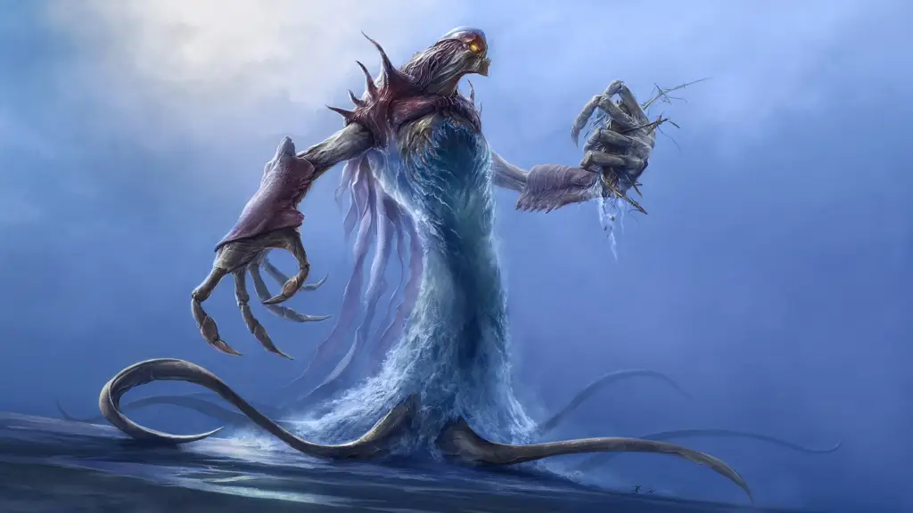 Ilustrasi seni fantasi Leviathan