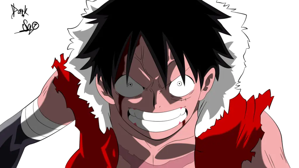 Gambar Luffy sedang marah