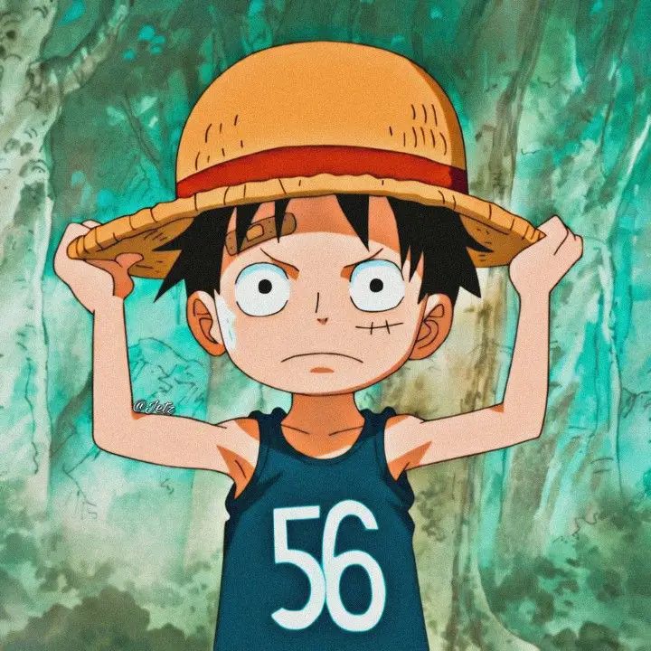 Ilustrasi Luffy masa kecil berkualitas tinggi