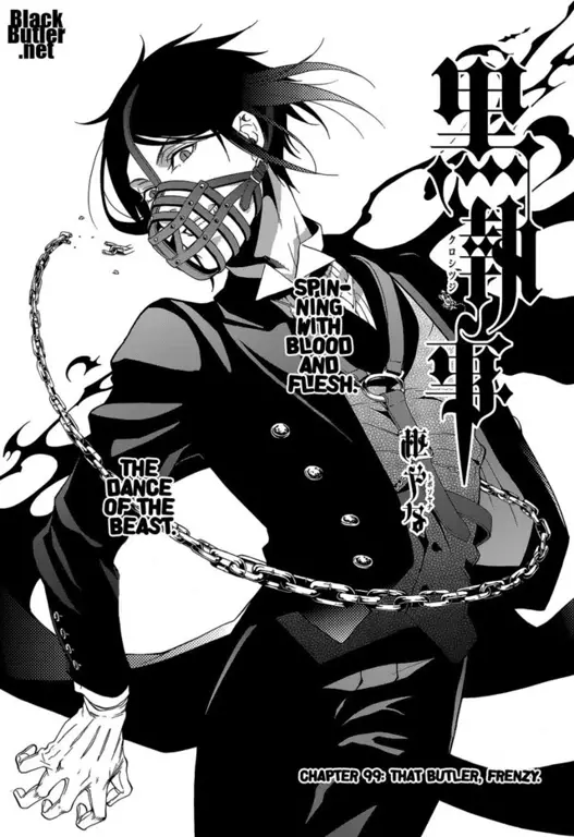 Panel-panel manga Black Butler yang detail dan indah