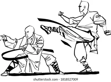 Ilustrasi seorang master kungfu