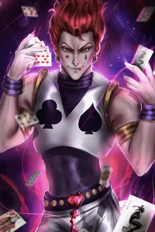 Gambar fanart Hisoka, karakter antagonis di Hunter x Hunter